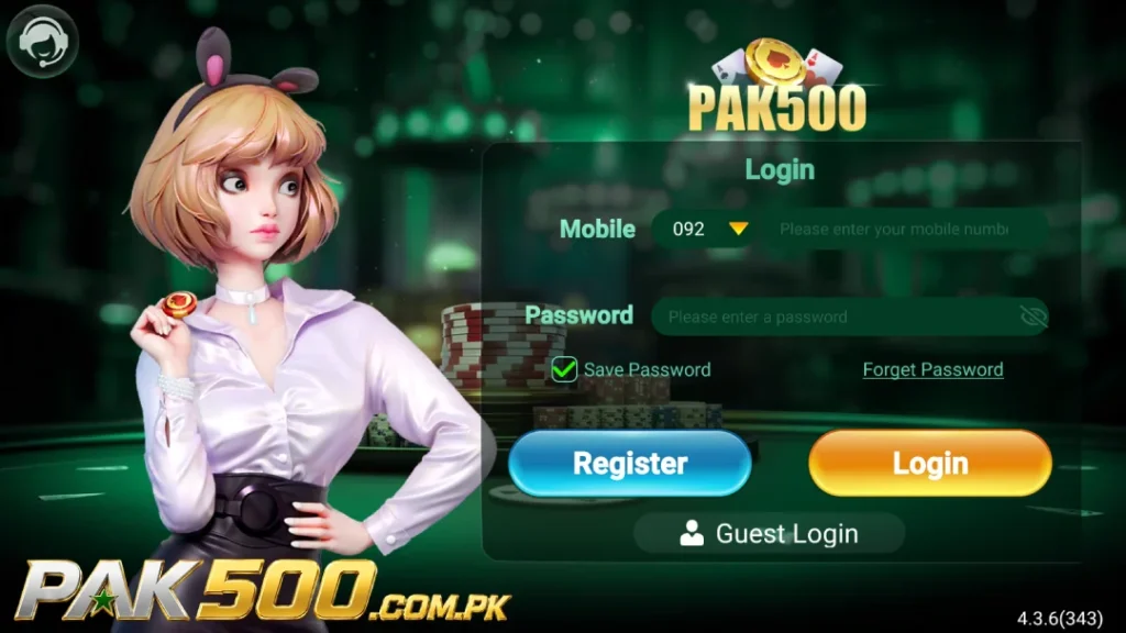 EC99App game login screen with mobile number login and register options