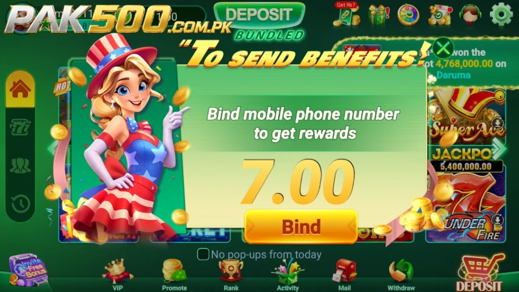 EC99App bind mobile phone number reward popup in game lobby